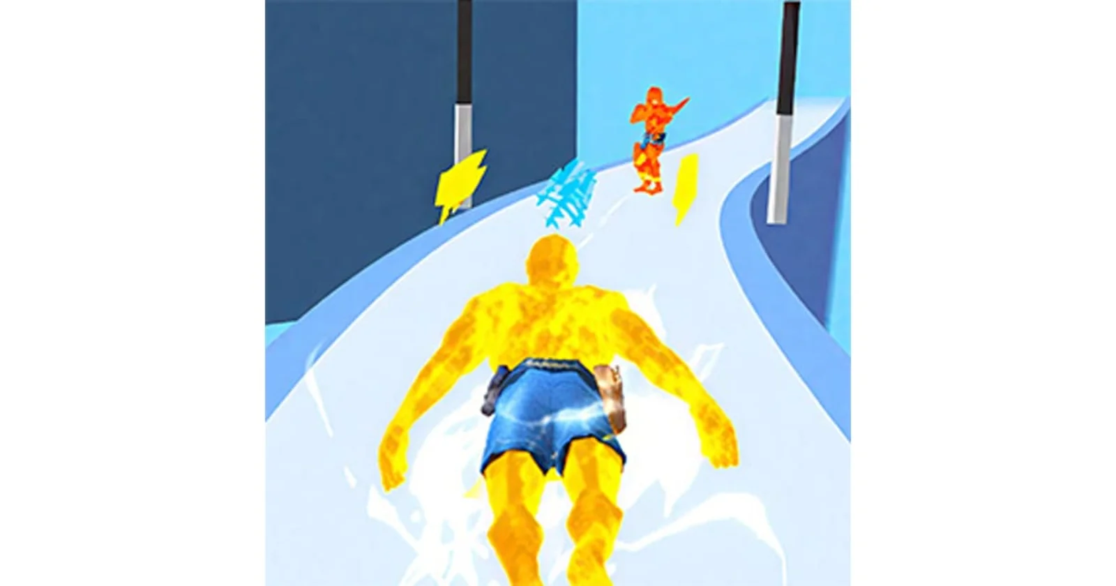 Hero Transform Run gameplay showing obstacle navigation