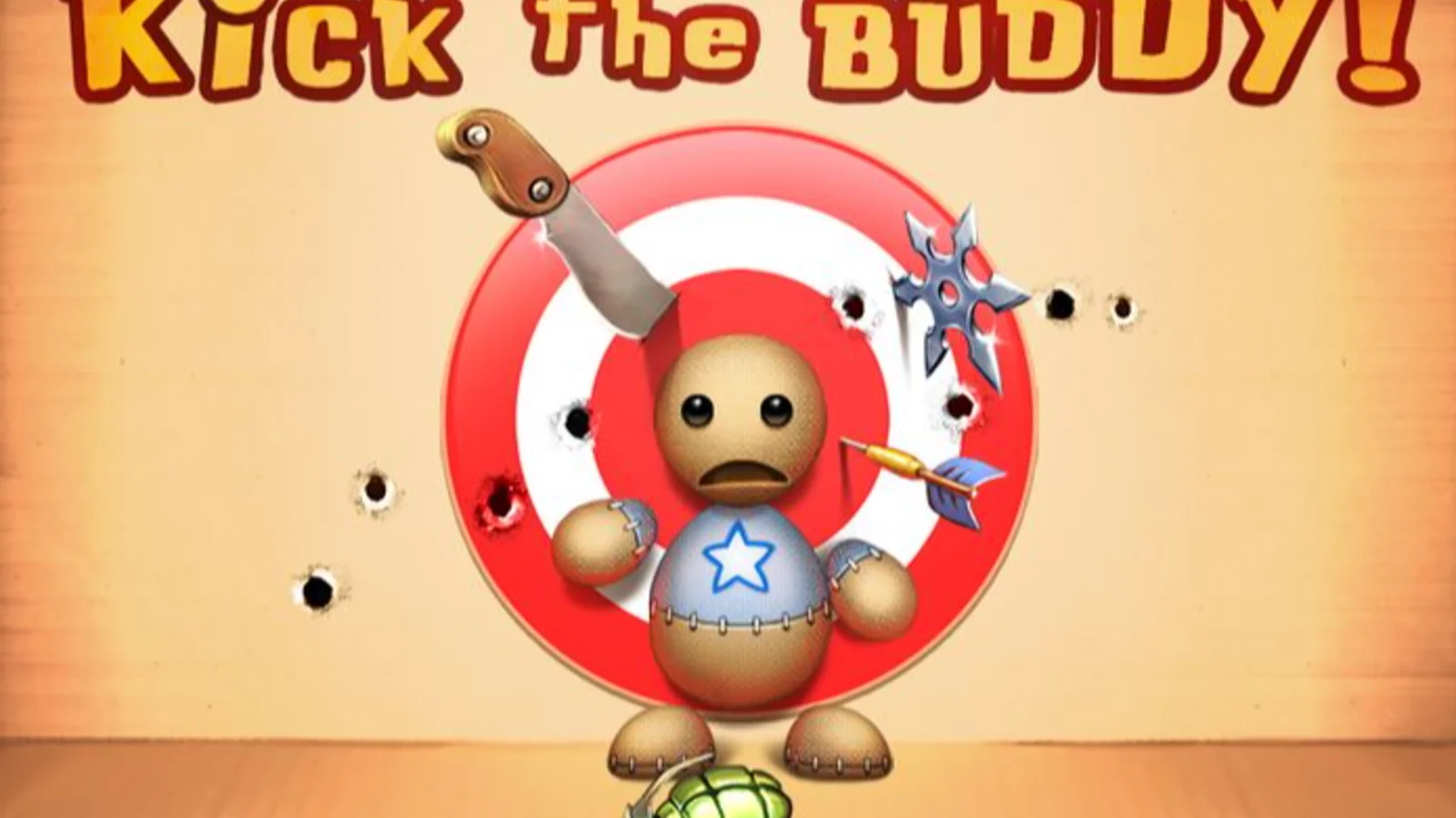 Player launching a ragdoll dummy with cartoon weapons