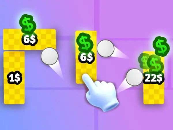 Screenshot of placing blocks in Money Ping Pong